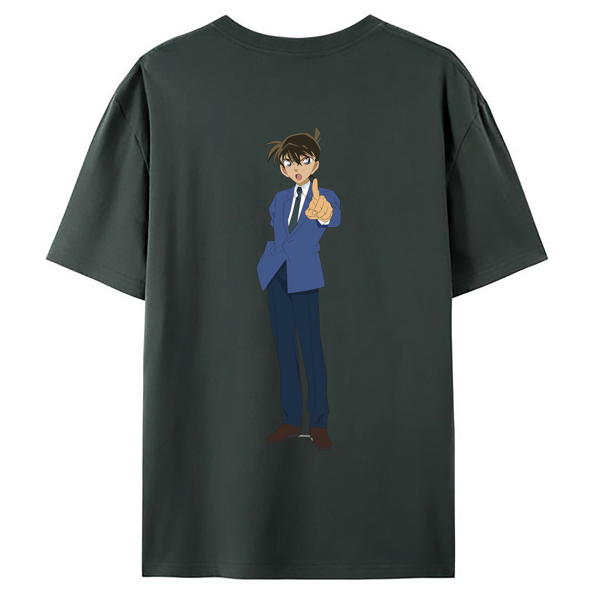 （画像用） 名探偵コナン 江戸川 コナン Detective Conan Conan Edogawa 綿100％ メンズ半袖Tシャツ（バックプリント） 通気性